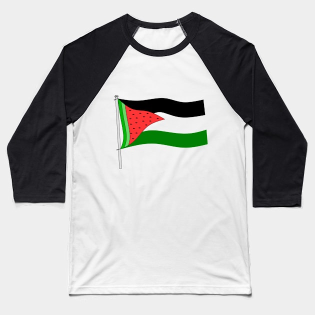 Watermelon Palestine flag Baseball T-Shirt by opiro